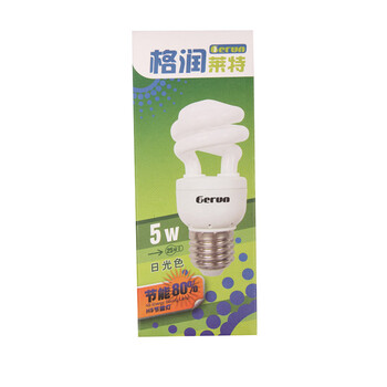格润莱特 半螺旋5W节能灯泡 E27螺旋口灯头黄光暖光 吊灯筒灯台灯光源