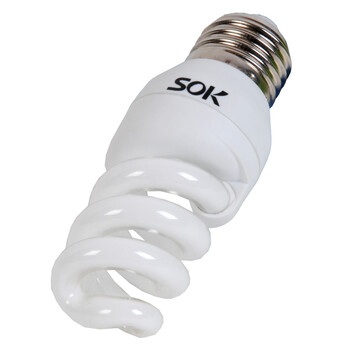 SOK三基色节能荧光灯管9W-小螺旋-E27日光色10只装