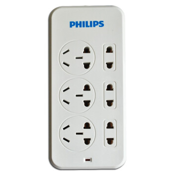 Philips飞利浦 SPS3630D/93 6位总控一体芯结构电源插座 3米