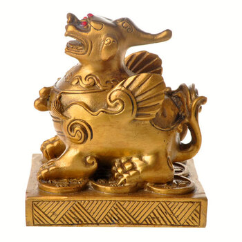 俏雅 开光4寸招财纯铜独角貔貅摆件 (一对)