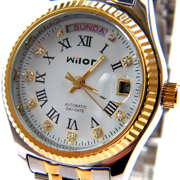 wilon威龙 罗马间金双历商务手表星期日历多功能男表全自动机械表820g