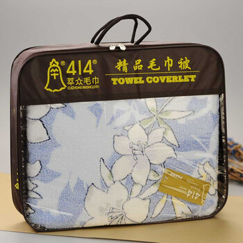 414经编印花毛巾被 蓝色 180*220cm