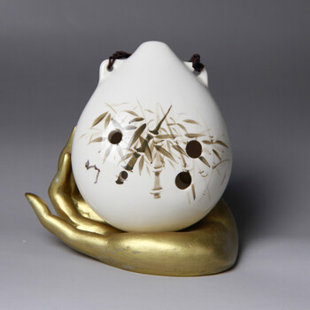 风雅陶笛(feng ya ocarina) 手绘6孔中音g调 水墨画六孔ag陶笛 墨竹