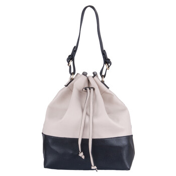 tolancame/图兰蔻 新款欧美撞色拼接水桶子母包拼皮女包 12s067 米.