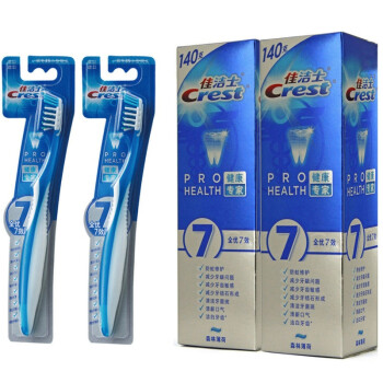 佳洁士 健康专家全优7效牙膏140g（两支）+全优7效牙刷（两支）组合装