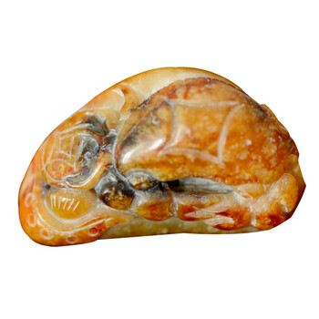 戈壁龙 新疆和田玉 籽料带黄皮 时时发财挂件 精品收藏 附证书