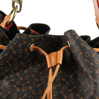 eliza crown 皇冠特殊pvc配牛皮女包311019黑色