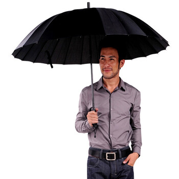 
                                        
                                                            美度 男士商务型素色24骨超大防风长柄晴雨两用雨伞 M5005黑色                