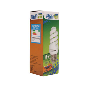 格润莱特 FS全螺旋 8W节能灯6500K正白光 E27标准螺口灯头 家装节能办公卧室