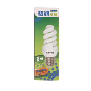 格润莱特 FS全螺旋 8W节能灯6500K正白光 E27标准螺口灯头 家装节能办公卧室