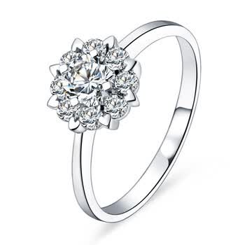 喜钻18k白金 61分ij色南非钻石结婚女戒指 r0291-1