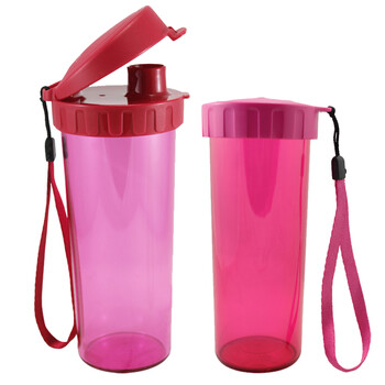 特百惠Tupperware 茶韵莹彩水杯组合2件套 美唇红&海棠红