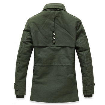 obm秋冬新品 高品质加厚保暖军装风男士风衣中长款男外套 fy008 军