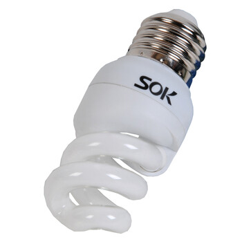 SOK三基色节能荧光灯管5W-全螺-E27日光色10只装
