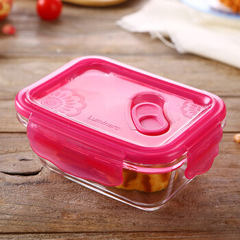 密封饭盒便当盒冰箱收纳盒微波炉加热便携带饭盒 1只长方形保鲜盒385l