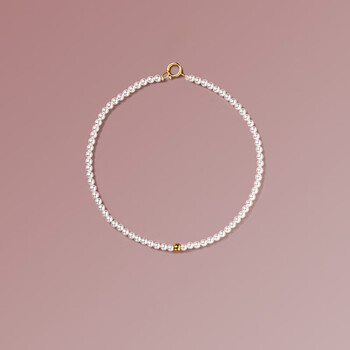 沃铂小米粒淡水珍珠手链女18k金简约ins首饰女神节送女友闺蜜 2mm水晶