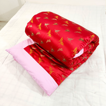 芍萌(shaomeng) 古代宫廷被子 老式丝绸绸缎棉被包边锦缎被子结婚被套