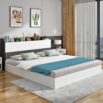 宜家官方旗艦店 板式床简约现代双人榻榻米实木床经济型单人床床简易