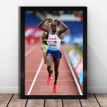 狼天影 mo farah法拉赫海报长跑运动员墙贴画马拉松宿舍墙上床头贴纸