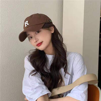 狐狸仙帽子女春夏季款r字母刺绣鸭舌帽情侣款韩版网红显脸小棒球帽