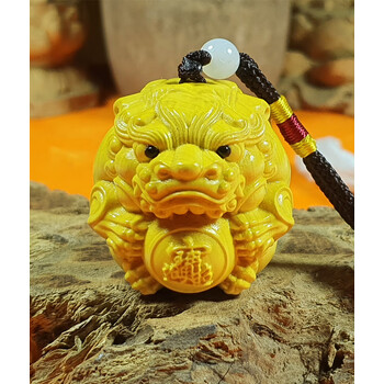 观菩阁黄杨木雕进宝手把件貔貅抱球男士实木文玩把玩件旺财皮丘 貔貅