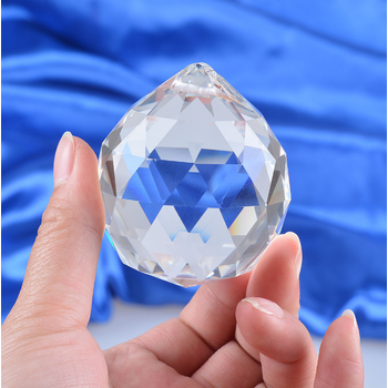 玻璃水晶透明切面有孔球形吊坠小孩子宝藏挖宝石玩具 2厘米切面球形