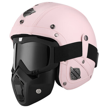 永恒头盔机车哈雷复古电动车四分之三头盔半盔头灰男女蓝色四季个性皮