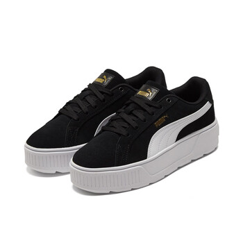 彪马puma厚底鞋彪马新款女子复古休闲板鞋黑色白金色02355