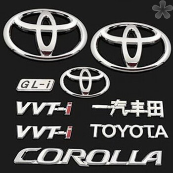 适用于丰田卡罗拉corolla车标一汽丰田前标中网标后方向盘车标志 glx