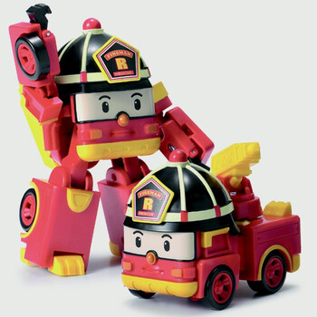 变形警车珀利儿童玩具男孩女孩变形机器人动漫周边警车珀利可变形罗伊