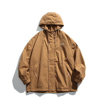 肯拓普日系防风连帽冲锋衣外套男春季潮牌户外工装夹克男款防风
