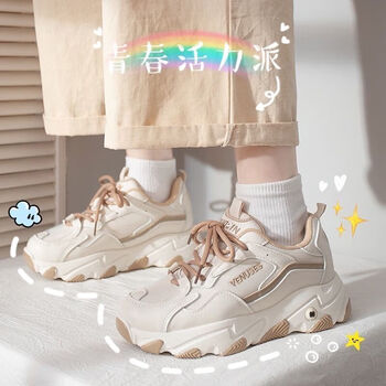 凌卡戚初中高中女生鞋运动鞋学生党十几岁青少女孩老爹鞋春秋休闲跑步