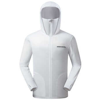 日韩钓鱼服男透气速干长袖防蚊垂钓服裤子防紫外线防晒衣套装夏季白色