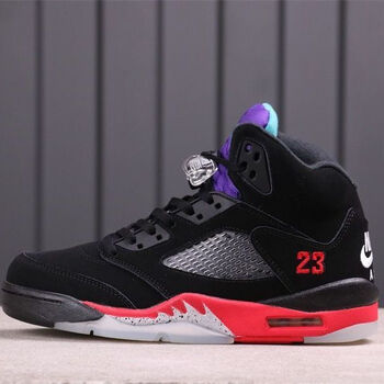 aj5黑白奥利奥流川枫男鞋雪豹乔5白水泥女鞋ow联名黑蝉翼篮球鞋 黑红