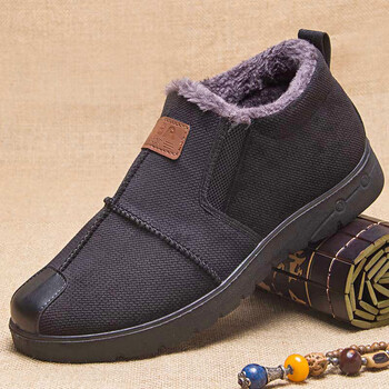 步锦轩老北京布鞋官方旗舰店男棉鞋冬加绒男士冬季保暖鞋男鞋502黑色