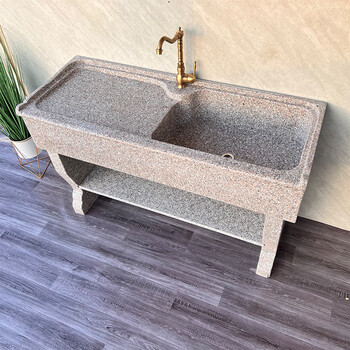 室外洗手盆阳台整石一体花岗岩洗漱台户外大理石洗衣池石头洗菜盆130