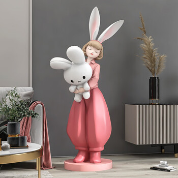 【缔晶摆件】缔晶 轻奢创意女孩客厅摆件大型落地家居装饰品电视柜旁