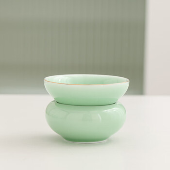 帝达芙高端品牌轻奢创意功夫茶具配件过滤网茶漏托茶斗陶瓷公道漏茶杯