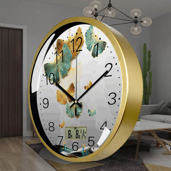 客厅电子钟带温度和湿度钟表挂钟带日历温度湿度农历电子钟客厅家用