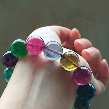 韩玛格henmagvr高档品牌巴西彩虹碧玺手链女天然碧玺项链单珠多圈手串