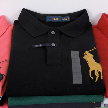 保罗polo衫男装翻领男士纯棉短袖美国经典马球大马标刺绣上衣职业商务