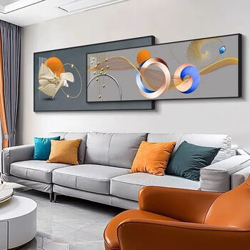 现货直发包安装客厅装饰画北欧沙发后背景墙轻奢抽象大气叠加挂画卧室