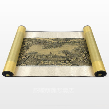 清明上河图 挂画清明上河图卷轴真丝织锦挂画送老外