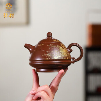 沐磁 名家紫砂壶王春洪纯全手工汉棠石瓢壶玉笠壶原矿文革泥泡茶壶 玉