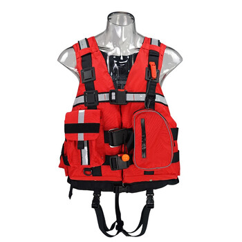 防汛救生衣救援救生衣激流救生衣pfd自救装置大浮力消防专用深红款式
