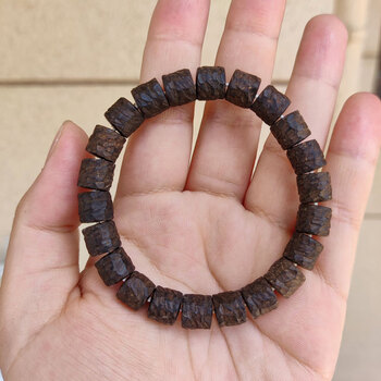 耐盘玩椰蒂手串 p165百香籽/陨石珠型情侣简约单圈佛珠手链 椰蒂刀纹