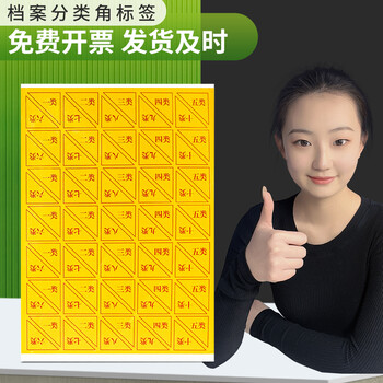 力弗10个装干部人事档案分类角标签不干胶类号角十大类隔页纸分类贴