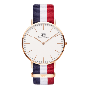 丹尼尔惠灵顿（DanielWellington）DW手表 男表尼龙表带40mm金边白盘超薄男士石英腕表DW00100003