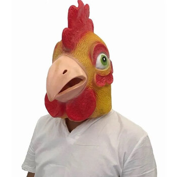 毅彩万圣节动物面具头套cosplay搞笑表演神烦狗黄狗头套面具 大公鸡