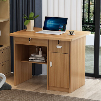 bmoi简约现代电脑桌台式单人带抽屉学生书桌带锁小型家用书桌简约卧室